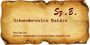 Szkenderovics Balázs névjegykártya