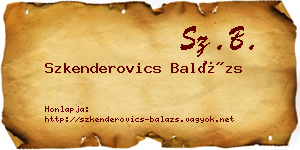 Szkenderovics Balázs névjegykártya